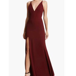 Dress the Population Iris Slit Crepe Gown